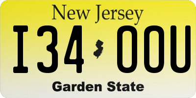 NJ license plate I34OOU