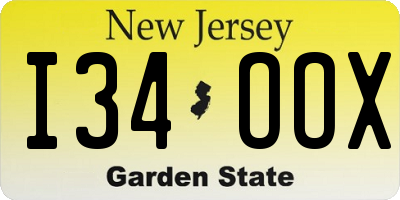 NJ license plate I34OOX