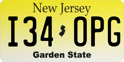 NJ license plate I34OPG