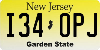 NJ license plate I34OPJ