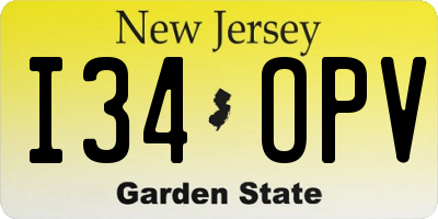 NJ license plate I34OPV