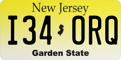 NJ license plate I34ORQ
