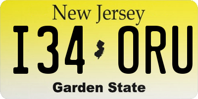 NJ license plate I34ORU