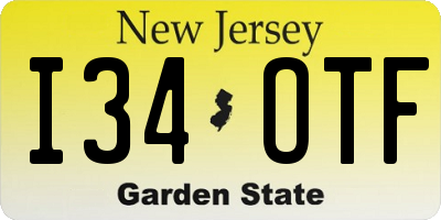 NJ license plate I34OTF