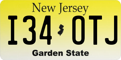 NJ license plate I34OTJ