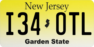 NJ license plate I34OTL
