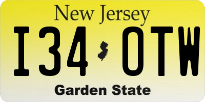 NJ license plate I34OTW