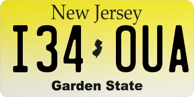 NJ license plate I34OUA
