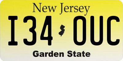 NJ license plate I34OUC