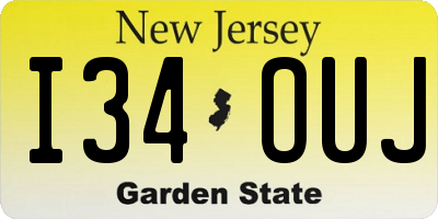 NJ license plate I34OUJ
