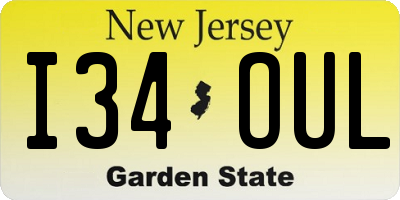 NJ license plate I34OUL
