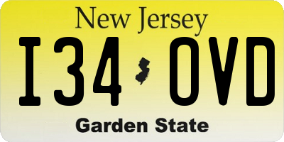 NJ license plate I34OVD