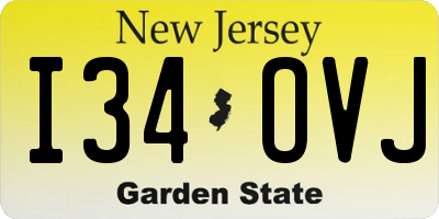 NJ license plate I34OVJ