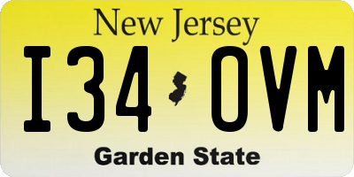 NJ license plate I34OVM