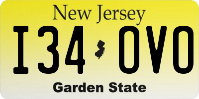 NJ license plate I34OVO