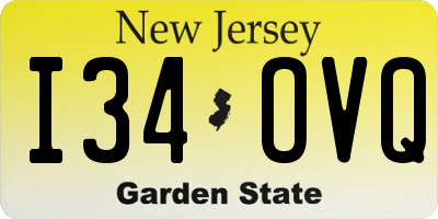 NJ license plate I34OVQ