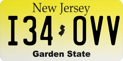 NJ license plate I34OVV