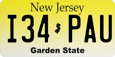 NJ license plate I34PAU