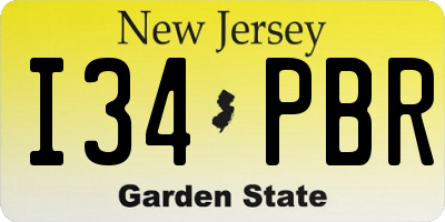 NJ license plate I34PBR