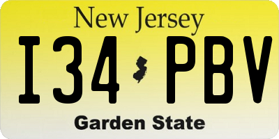 NJ license plate I34PBV