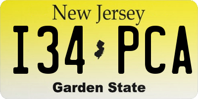 NJ license plate I34PCA