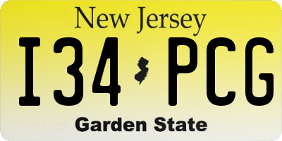 NJ license plate I34PCG