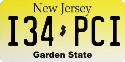 NJ license plate I34PCI