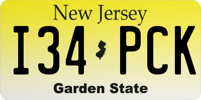 NJ license plate I34PCK