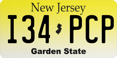 NJ license plate I34PCP