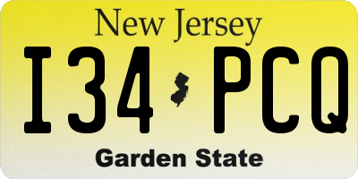NJ license plate I34PCQ