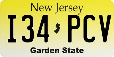 NJ license plate I34PCV