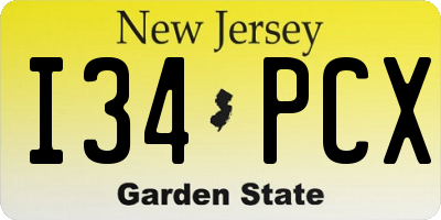 NJ license plate I34PCX