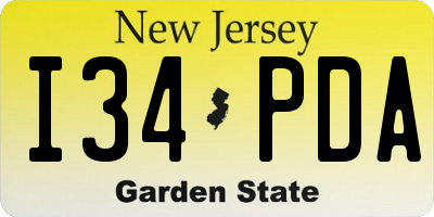 NJ license plate I34PDA