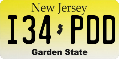 NJ license plate I34PDD