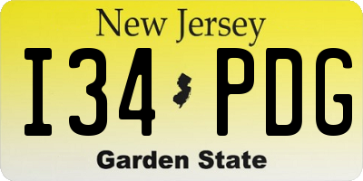NJ license plate I34PDG