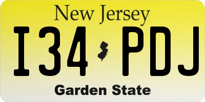 NJ license plate I34PDJ