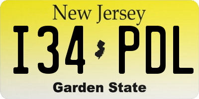 NJ license plate I34PDL