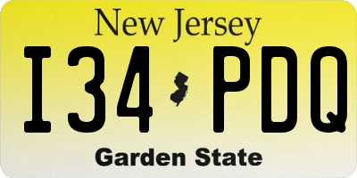 NJ license plate I34PDQ