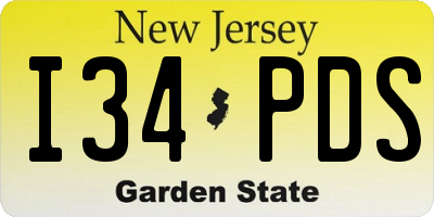 NJ license plate I34PDS