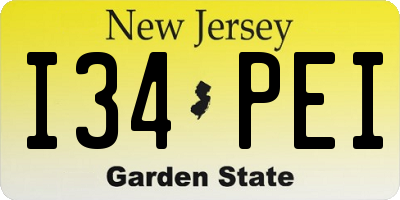 NJ license plate I34PEI