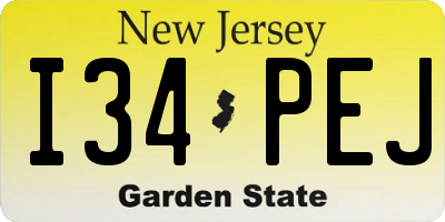 NJ license plate I34PEJ