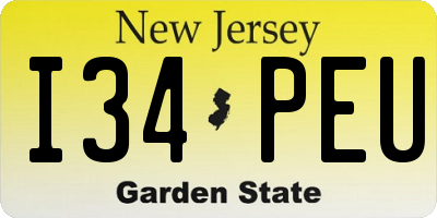 NJ license plate I34PEU