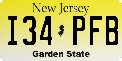 NJ license plate I34PFB