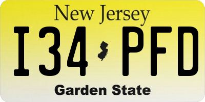NJ license plate I34PFD