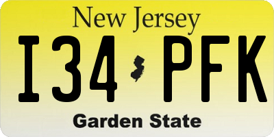 NJ license plate I34PFK