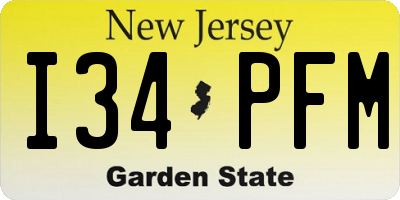 NJ license plate I34PFM