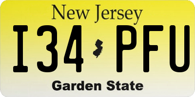 NJ license plate I34PFU