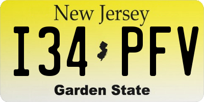NJ license plate I34PFV