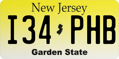 NJ license plate I34PHB