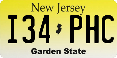 NJ license plate I34PHC
